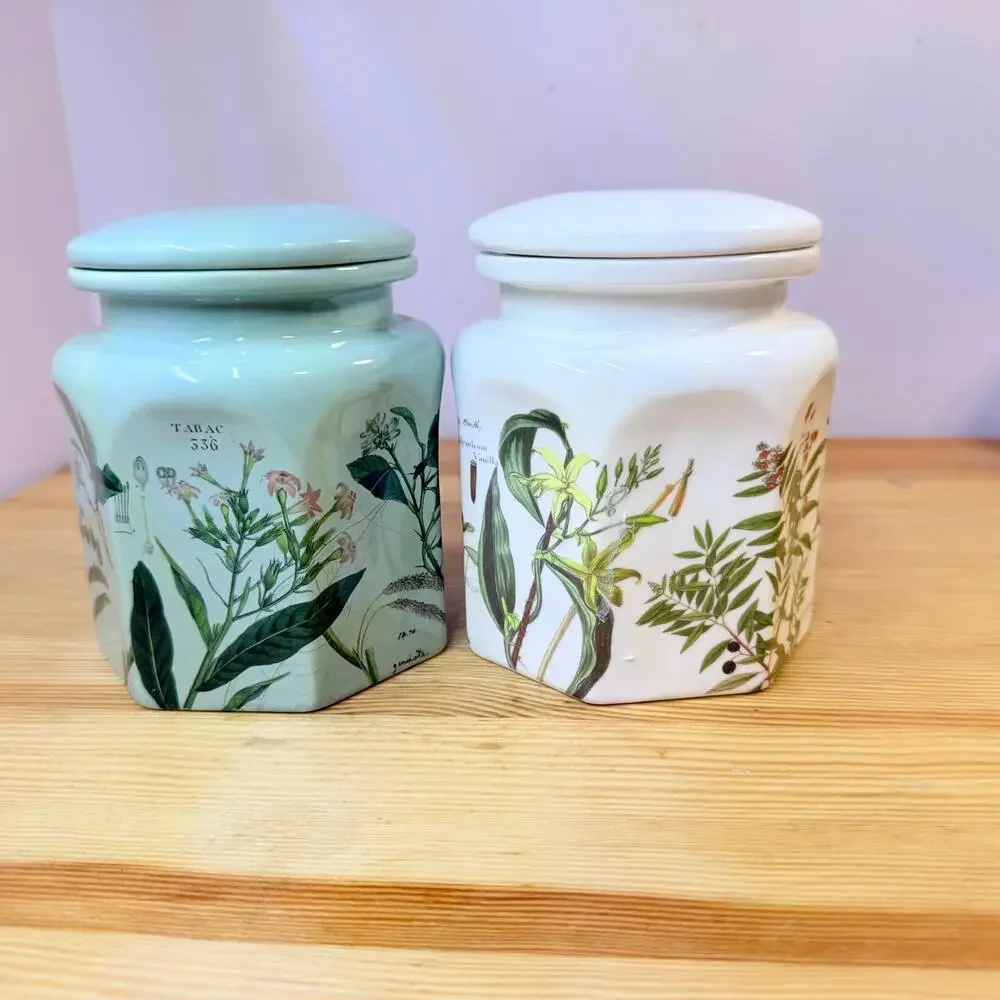 Portmeirion Botanic Garden Lidded Storage Jars Canisters Set of 2